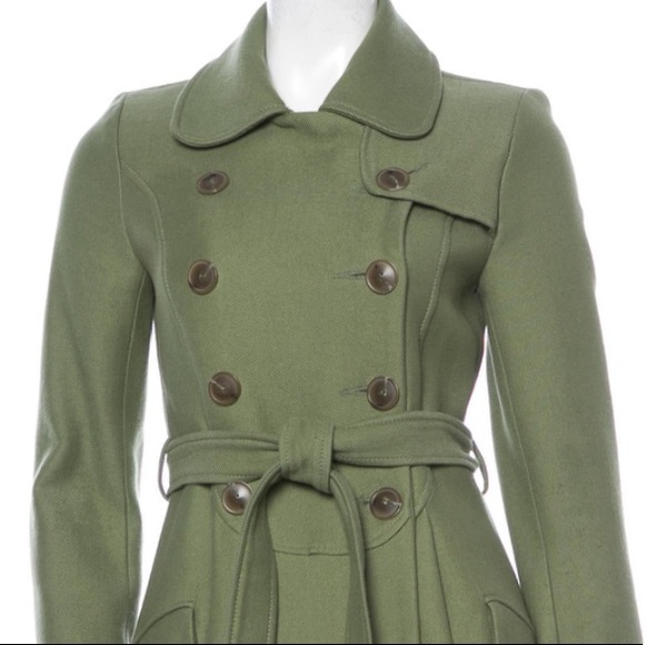 SOLD CACHAREL Green Wool Blend Coat - Picture 4 of 7
